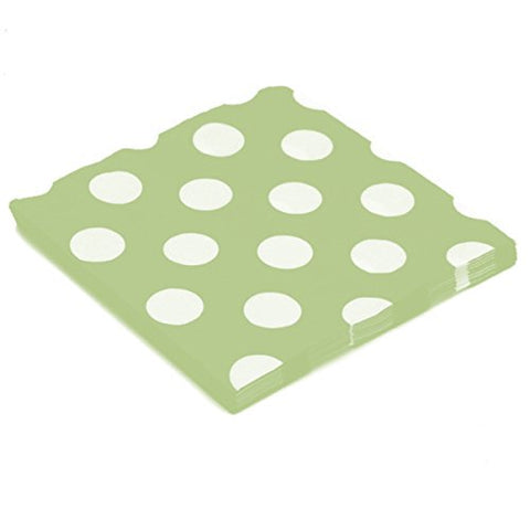 Leaf Green Dots Beverage Napkin Color Party Tableware, 5" x 5", Pack of 16 Leaf Green Dots Beverage Napkin Color Party Tableware, 5" x 5", Pack of 16