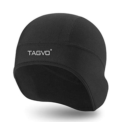 TAGVO Winter Thermal Skull Cap, Cycling Running Beanie Hat with Ear Cover, Motorcycle Windproof Elastic Beanie Helmet Liner for Adults Men and Women- Universal Size