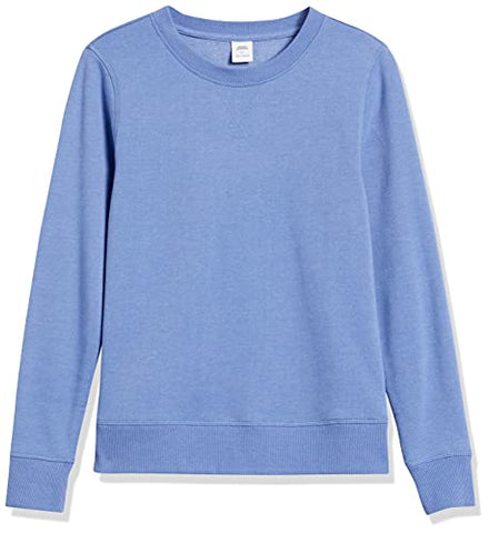Amazon Essentials Women's French Terry Fleece Crewneck Sweatshirt (Available in Plus Size), Blue, XL
