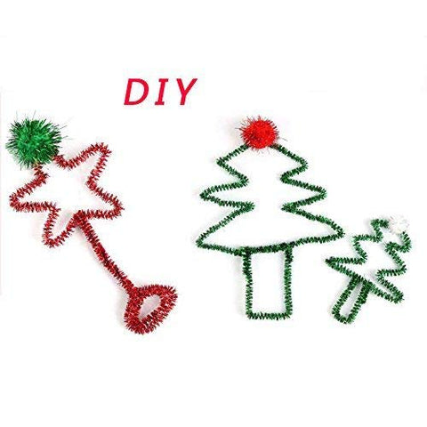 100pcs Pipe Cleaners Chenille Stems for DIY Art Supplies Craft Projects 6mmx30cm Christmas Pipe Cleaners Decoration, Glitter Green 100pcs Pipe Cleaners Chenille Stems for DIY Art Supplies Craft Projects 6mmx30cm Christmas Pipe Cleaners Decoration, Glitter Green