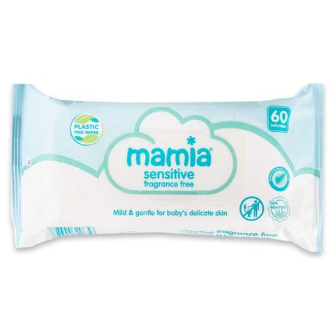 12x Mamia Sensitive Fragrance Free Wipes 60 Pack 12x Mamia Sensitive Fragrance Free Wipes 60 Pack