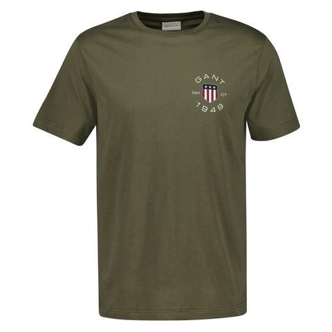 GANT Men's Print SS T-Shirt, Juniper Green, L GANT Men's Print SS T-Shirt, Juniper Green, L