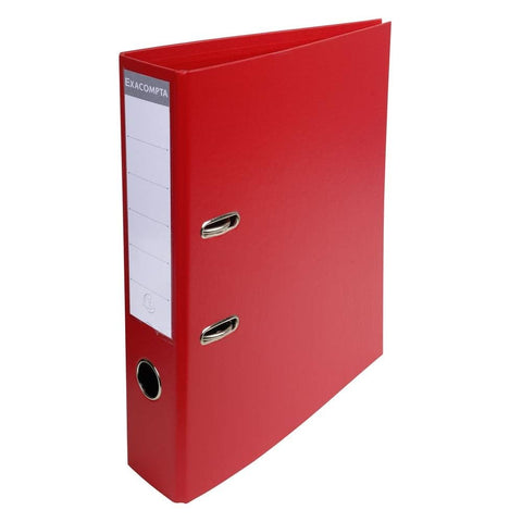 Exacompta - Ref 53745E - Prem'Touch PVC Lever Arch File - 320 x 290mm in Size, 2 Rings, Can Hold A4 Documents, 70mm Spine, 75mm Rings, FSC-Certified - Red Cover Exacompta - Ref 53745E - Prem'Touch PVC Lever Arch File - 320 x 290mm in Size, 2 Rings, Can Hold A4 Documents, 70mm Spine, 75mm Rings, FSC-Certified - Red Cover