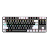 87 Keys Gaming Mechanical Keyboard ?Full-Size Wired Office Design Ergonomics Keyboard, USB Plug-and-Play Punk Gaming Real Mechanical Keyboard for PC Laptop (Color : Blackwhite Red-Shaft)