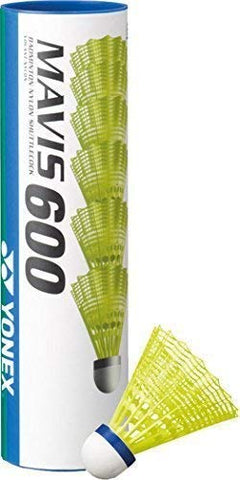 Yonex Mavis 600 Shuttles Yellow Tube Of 6 Yonex Mavis 600 Shuttles Yellow Tube Of 6