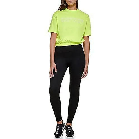 DKNY Women's Drop Out Logo Tee Cropped, Zest, L DKNY Women's Drop Out Logo Tee Cropped, Zest, L