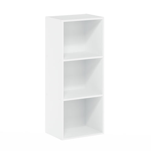 Furinno Luder 3-Tier Open Shelf Bookcase, White Furinno Luder 3-Tier Open Shelf Bookcase, White