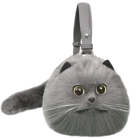 Russian Cat Plush Shoulder Bag, Furry Cat Purse, Kitty Purse, Kitty Cat Bag - Spacious Design Can Hold Phone - Gifts for Cat Lovers| Valentine's Day, Birthdays, Anniversaries Russian Cat Plush Shoulder Bag, Furry Cat Purse, Kitty Purse, Kitty Cat Bag - Spacious Design Can Hold Phone - Gifts for Cat Lovers| Valentine's Day, Birthdays, Anniversaries
