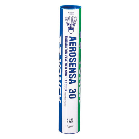 YONEX AeroSensa-30 Goose Feather Badminton Shuttlecocks - Dozen, Natural, 77-Slow Green YONEX AeroSensa-30 Goose Feather Badminton Shuttlecocks - Dozen, Natural, 77-Slow Green
