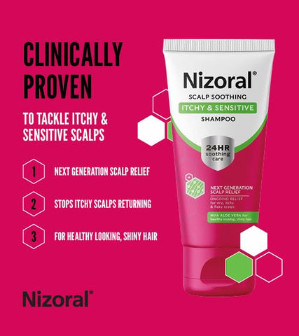 Nizoral Scalp Soothing Itchy & Sensitive Scalp Shampoo 200ml | Immediate Relief | 24HR Soothing Care | Soothe Your Scalp & Stop Itchiness | Next Generation Scalp Relief | With Aloe Vera | Shiny Hair