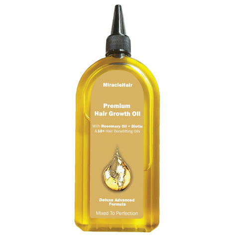 Premium Hair Growth Oil XL 170ml - Rosemary, Biotin, Jojoba, Castor, Coffee, Almond, Argan, Baobab, Peppermint, Ginger & Tea Tree Oil - Hair Growth & Thickening & Loss Prevention - UK Based Brand