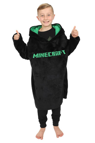 Minecraft Fleece Warm Fleece Oversized Hoodie for Boys Girls Black Minecraft Fleece Warm Fleece Oversized Hoodie for Boys Girls Black
