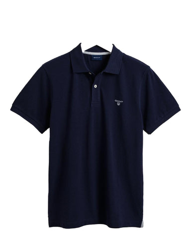 GANT Men's Pique SS Rugger, Marine, XL GANT Men's Pique SS Rugger, Marine, XL
