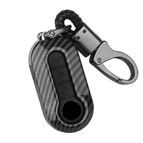 OTMIK ABS Carbon Fiber Car Key Cover Case Compatible with Fiat 500 Grande Punto Stilo 500x Panda Ducato Remote Auto Keychain OTMIK ABS Carbon Fiber Car Key Cover Case Compatible with Fiat 500 Grande Punto Stilo 500x Panda Ducato Remote Auto Keychain
