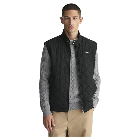 GANT Men's Quilted Windcheater Vest, Black, XL GANT Men's Quilted Windcheater Vest, Black, XL