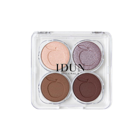 IDUN Minerals Eyeshadow Palette with Mirror - Lavendel - Swedish Vegan Eye Makeup - 4 Mineral Eyeshadow Shades of Brown, Purple - Each Color 0.03 oz IDUN Minerals Eyeshadow Palette with Mirror - Lavendel - Swedish Vegan Eye Makeup - 4 Mineral Eyeshadow Shades of Brown, Purple - Each Color 0.03 oz