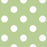 Leaf Green Dots Beverage Napkin Color Party Tableware, 5" x 5", Pack of 16