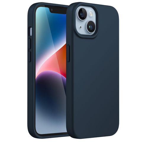 JETech Silicone Case for iPhone 14 Plus 6.7-Inch, Silky-Soft Touch Full-Body Protective Phone Case, Shockproof Cover with Microfiber Lining (Navy) JETech Silicone Case for iPhone 14 Plus 6.7-Inch, Silky-Soft Touch Full-Body Protective Phone Case, Shockproof Cover with Microfiber Lining (Navy)