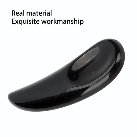 Curved Cosmetic Spatula, Mini Jade Stone Eye Cream Applicator Face Gua Sha Massage Stick for Reduce Puffiness and Relieving Facial Tension (Black) Curved Cosmetic Spatula, Mini Jade Stone Eye Cream Applicator Face Gua Sha Massage Stick for Reduce Puffiness and Relieving Facial Tension (Black)