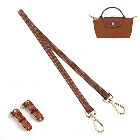 KOMHPS Purse Straps Replacement, Leather Handbag Crossbody Shoulder Strap for Mini Longchamp Bag Women(Brown Gold) KOMHPS Purse Straps Replacement, Leather Handbag Crossbody Shoulder Strap for Mini Longchamp Bag Women(Brown Gold)