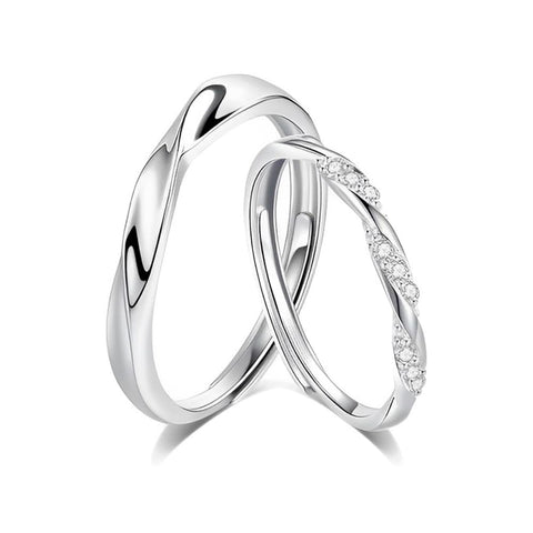 Matching Couples Rings for Women Men Couple Wedding Ring Set His and Hers Rings Bands for Couples Engagement Wedding Band Ring Adjustble Relationship Mobius Rings for 2 Matching Couples Rings for Women Men Couple Wedding Ring Set His and Hers Rings Bands for Couples Engagement Wedding Band Ring Adjustble Relationship Mobius Rings for 2