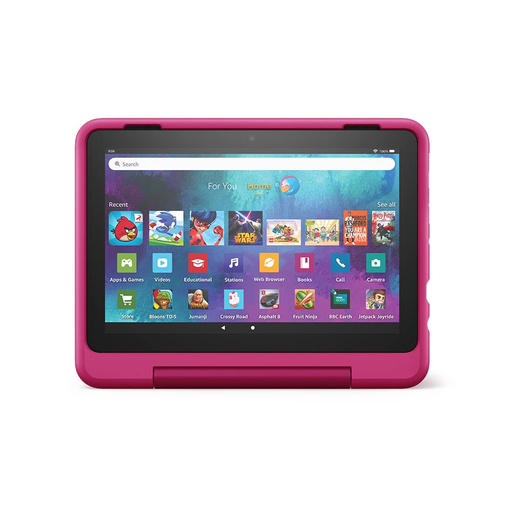 Amazon Fire HD 8 Kids Pro tablet | 8-inch HD display, ages 6-12, 30% faster processor, 13-hour battery life, Kid-Friendly Case, 32 GB, 2022 release, Rainbow Universe