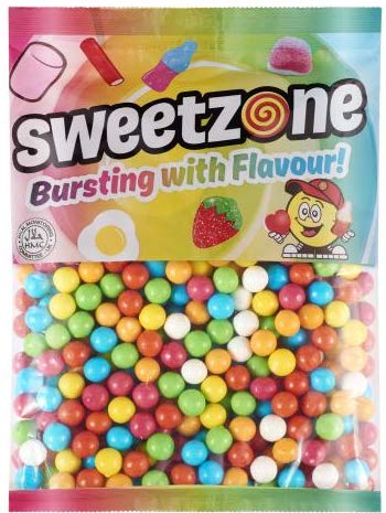 Sweetzone Bubblegum Balls Bags 1kg | 100% Halal Sweets | Bursting Multicoloured Bubble Gum Balls