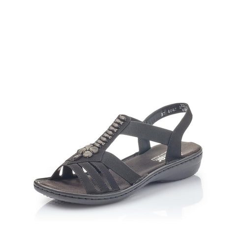 Rieker Women Sandals 60806, Ladies Strappy Sandals,Summer Shoe,Summer Sandal,Comfortable,Flat,Black (Schwarz / 00),38 EU / 5 UK Rieker Women Sandals 60806, Ladies Strappy Sandals,Summer Shoe,Summer Sandal,Comfortable,Flat,Black (Schwarz / 00),38 EU / 5 UK