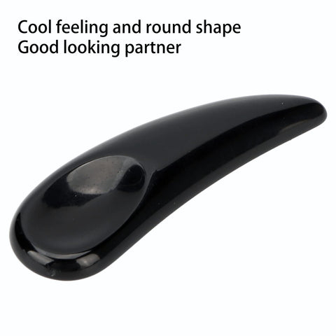 Curved Cosmetic Spatula, Mini Jade Stone Eye Cream Applicator Face Gua Sha Massage Stick for Reduce Puffiness and Relieving Facial Tension (Black) Curved Cosmetic Spatula, Mini Jade Stone Eye Cream Applicator Face Gua Sha Massage Stick for Reduce Puffiness and Relieving Facial Tension (Black)