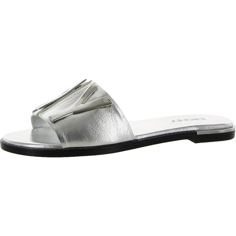 DKNY Women's Isha Flat Sandal, Silver Waltz, 6 DKNY Women's Isha Flat Sandal, Silver Waltz, 6
