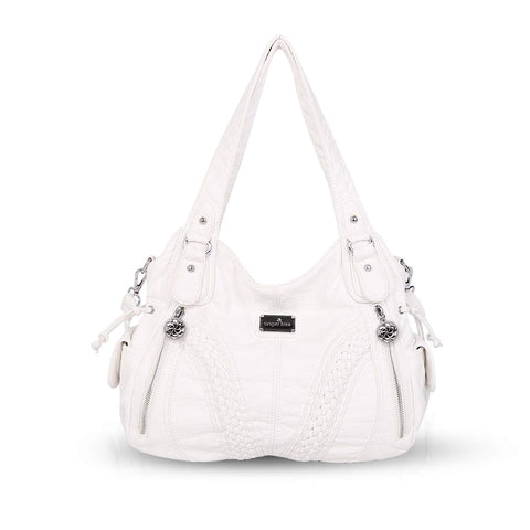 NICOLE & DORIS Woman Shoulder Bag Casual Crossbody Bag Shopper Soft PU Leather Handbag for Ladies Fashion Hobo Bag Large Capacity Tote Bag White NICOLE & DORIS Woman Shoulder Bag Casual Crossbody Bag Shopper Soft PU Leather Handbag for Ladies Fashion Hobo Bag Large Capacity Tote Bag White