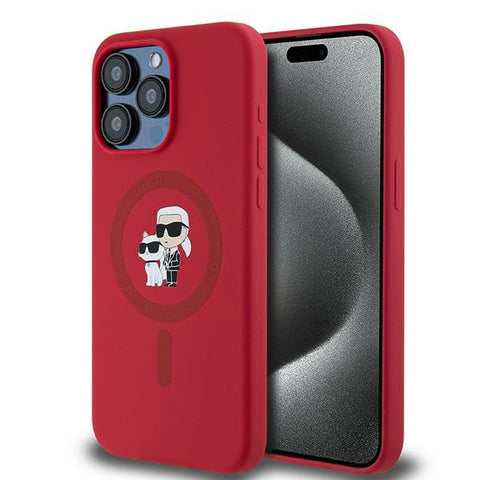CG Mobile Karl Lagerfeld KLHMP15XSCMKCRHR Case for iPhone 15 Pro Max 6.7 Inch Red Hard Case Silicone Karl & Choupette Ring CG Mobile Karl Lagerfeld KLHMP15XSCMKCRHR Case for iPhone 15 Pro Max 6.7 Inch Red Hard Case Silicone Karl & Choupette Ring