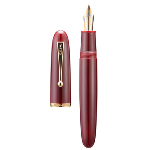 Jinhao 9019 Fountain Pen, Dadao Series #8 Medium Nib, Red Acrylic Barrel with Golden Clip Big Size Writing Pen Jinhao 9019 Fountain Pen, Dadao Series #8 Medium Nib, Red Acrylic Barrel with Golden Clip Big Size Writing Pen