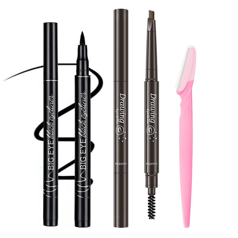 3 PCS Customized Eyebrow Enhancer Kit,Including 1 Black Eyeliner, 1 Dark Brown Eyebrow Pencils and 1 Eyebrow Razor #20230901 3 PCS Customized Eyebrow Enhancer Kit,Including 1 Black Eyeliner, 1 Dark Brown Eyebrow Pencils and 1 Eyebrow Razor #20230901