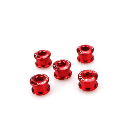 CYSKY Single Chainring Bolts 5 Pack M8 Single Short Chain Ring Bolts Fit for Road Bike, Mountain Bike, BMX, MTB, Fixie (Red) CYSKY Single Chainring Bolts 5 Pack M8 Single Short Chain Ring Bolts Fit for Road Bike, Mountain Bike, BMX, MTB, Fixie (Red)