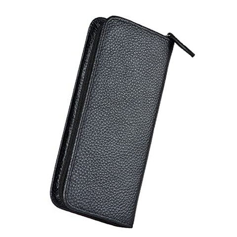 Genuine Leather Fountain Pen Case 3 Divided Slots, Zippered Pen Case Pouch, Handmade Display Holder for Rollerball Pen (Black Color) Genuine Leather Fountain Pen Case 3 Divided Slots, Zippered Pen Case Pouch, Handmade Display Holder for Rollerball Pen (Black Color)