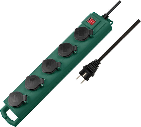 Brennenstuhl Super-Solid SL 554 Garden Socket Power Strip 5 m with Switch IP54 Outdoor Use Green Brennenstuhl Super-Solid SL 554 Garden Socket Power Strip 5 m with Switch IP54 Outdoor Use Green