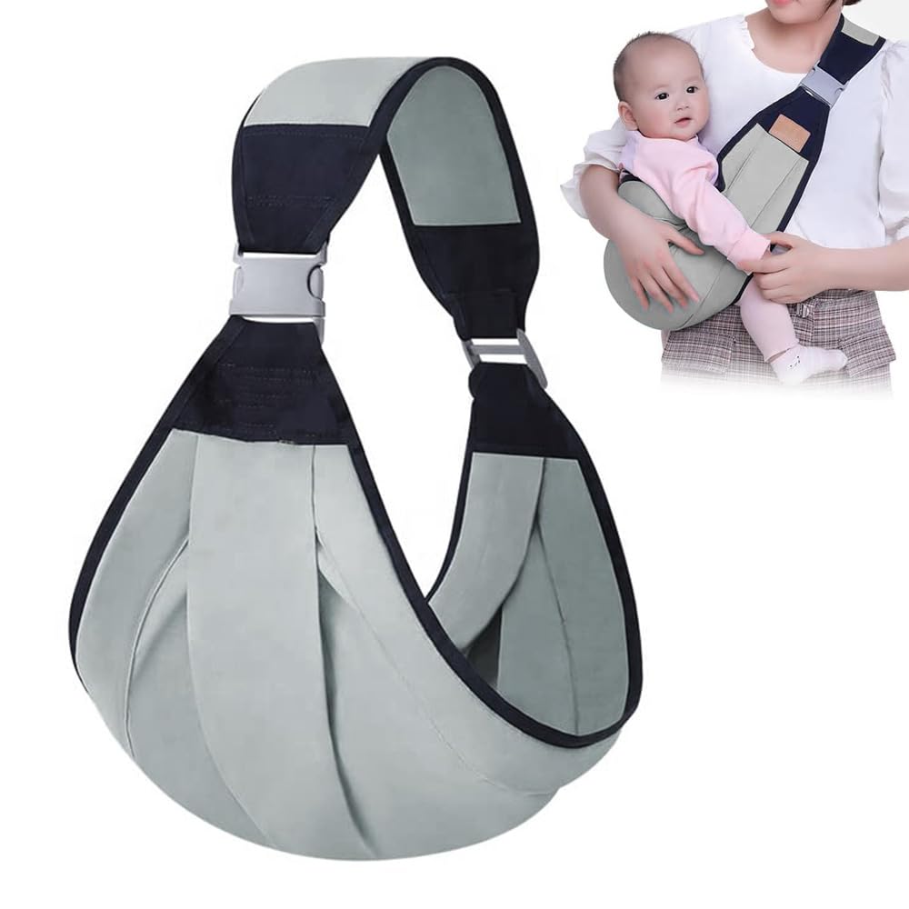 Roysmart Baby Sling Breathable, Baby Carrier, Adjustable Baby Carrier Wrap, Anti-Slip Toddler Sling Soft Baby Sling with Adjustable Shoulder Straps for 0-36 Months Baby
