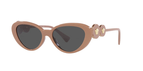 Versace Woman Sunglasses Beige Frame, Dark Grey Lenses, 54MM Versace Woman Sunglasses Beige Frame, Dark Grey Lenses, 54MM