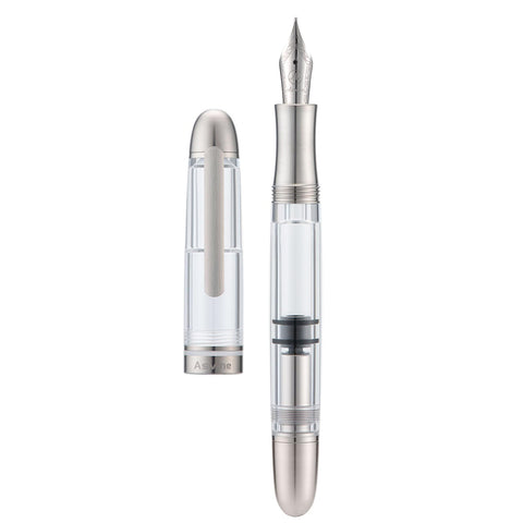 Asvine P36 Titanium Fountain Pen Piston Filling, Iridium Medium Nib Clear Transparent Acrylic Smooth Writing Pen Case Set Asvine P36 Titanium Fountain Pen Piston Filling, Iridium Medium Nib Clear Transparent Acrylic Smooth Writing Pen Case Set
