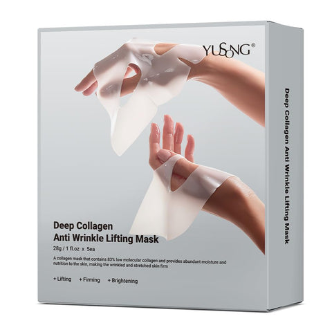 Collagen Face Mask Deep Collagen Anti Wrinkle Lifting Mask Collagen Face Mask Overnight, Collagen Real Deep Mask for Lifting, Firming, Moisturizing - 28g x 5ea Collagen Face Mask Deep Collagen Anti Wrinkle Lifting Mask Collagen Face Mask Overnight, Collagen Real Deep Mask for Lifting, Firming, Moisturizing - 28g x 5ea