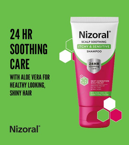 Nizoral Scalp Soothing Itchy & Sensitive Scalp Shampoo 200ml | Immediate Relief | 24HR Soothing Care | Soothe Your Scalp & Stop Itchiness | Next Generation Scalp Relief | With Aloe Vera | Shiny Hair