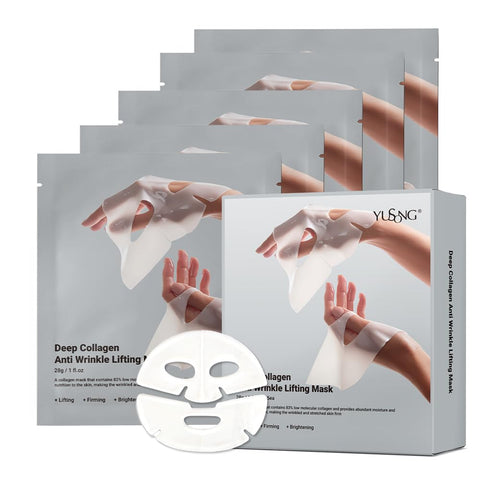 Collagen Face Mask Deep Collagen Anti Wrinkle Lifting Mask Collagen Face Mask Overnight, Collagen Real Deep Mask for Lifting, Firming, Moisturizing - 28g x 5ea Collagen Face Mask Deep Collagen Anti Wrinkle Lifting Mask Collagen Face Mask Overnight, Collagen Real Deep Mask for Lifting, Firming, Moisturizing - 28g x 5ea