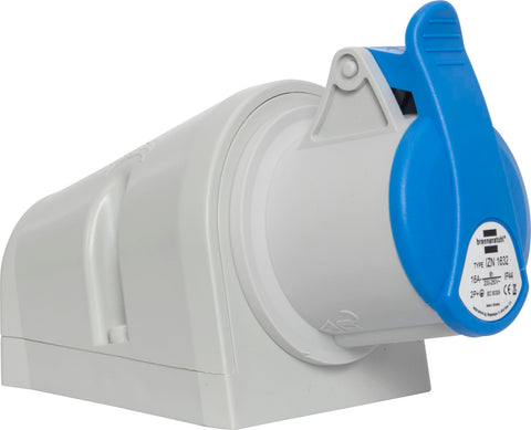 Brennenstuhl CEE 3 Pole Industrial Wall Socket 230V/16A Industrial Socket with Lid for Outdoor Use, Ideal for Outdoor Use, Construction Sites, Industry, IP44, 16A Brennenstuhl CEE 3 Pole Industrial Wall Socket 230V/16A Industrial Socket with Lid for Outdoor Use, Ideal for Outdoor Use, Construction Sites, Industry, IP44, 16A