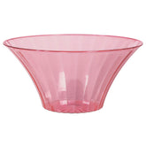Large Plastic Flared Bowl Color Theme Party Reusable Table Salad Snack and Dessert Serveware and Soup Dishware, New Pink, 70 oz..