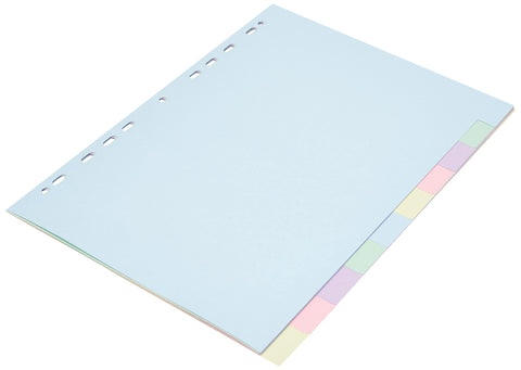 Exacompta - Ref 1610E - Forever Collection - 10-Part Plain Dividers, Suitable for A4 Documents, 100% Recycled 170gsm Card, Pre-Punched - Assorted Pastel Colours Exacompta - Ref 1610E - Forever Collection - 10-Part Plain Dividers, Suitable for A4 Documents, 100% Recycled 170gsm Card, Pre-Punched - Assorted Pastel Colours
