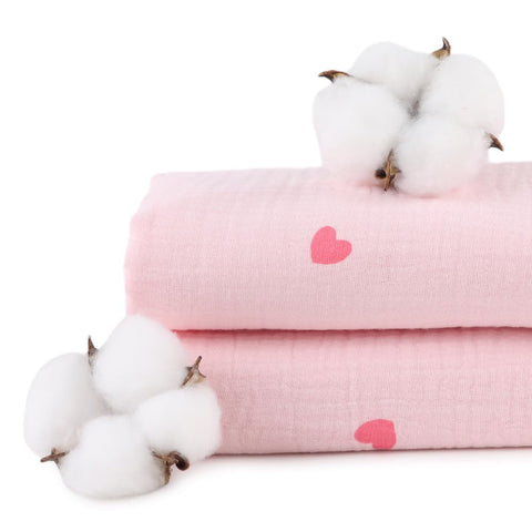 Wrinkle Gauze Cotton Material Quilting Sewing Craft Fabric Table Runners Decor Cloth for Party, Wedding Cheesecloth Kitchen Cooking (Pink Heart, 2Yard) Wrinkle Gauze Cotton Material Quilting Sewing Craft Fabric Table Runners Decor Cloth for Party, Wedding Cheesecloth Kitchen Cooking (Pink Heart, 2Yard)