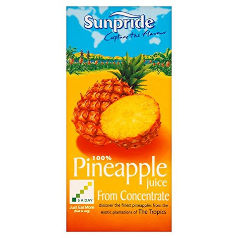 Sunpride 100% Pineapple Juice from Concentrate 1 Litre (Pack of 12 x 1ltr) Sunpride 100% Pineapple Juice from Concentrate 1 Litre (Pack of 12 x 1ltr)