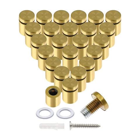 Povxlum 24 Pcs 3/4 inch x 1inch Stainless Steel Standoff Screws, Wall Sign Standoff Mounting Hardware Advertising Glass Standoff Povxlum 24 Pcs 3/4 inch x 1inch Stainless Steel Standoff Screws, Wall Sign Standoff Mounting Hardware Advertising Glass Standoff