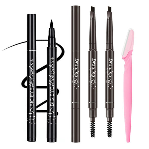 4 PCS Customized Eyebrow Enhancer Kit,Including 1 Black Eyeliner, 2 Black Eyebrow Pencils and 1 Eyebrow Razor #20230901 4 PCS Customized Eyebrow Enhancer Kit,Including 1 Black Eyeliner, 2 Black Eyebrow Pencils and 1 Eyebrow Razor #20230901